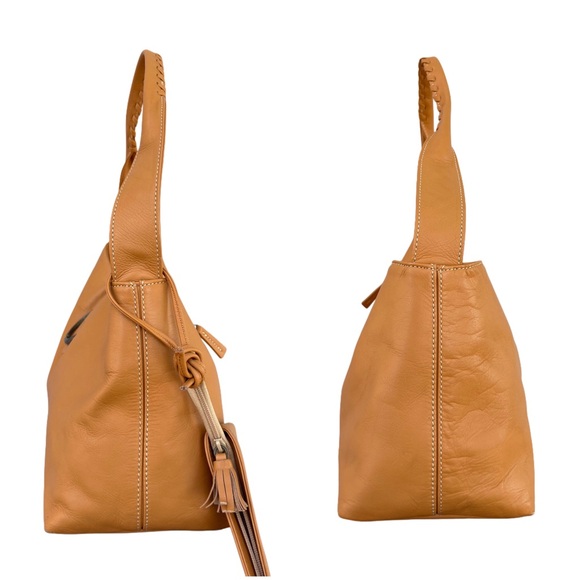 Ungaro Japanese Brand Light Brown Leather Shoulder Bag with Pouch - Picture 9 of 17